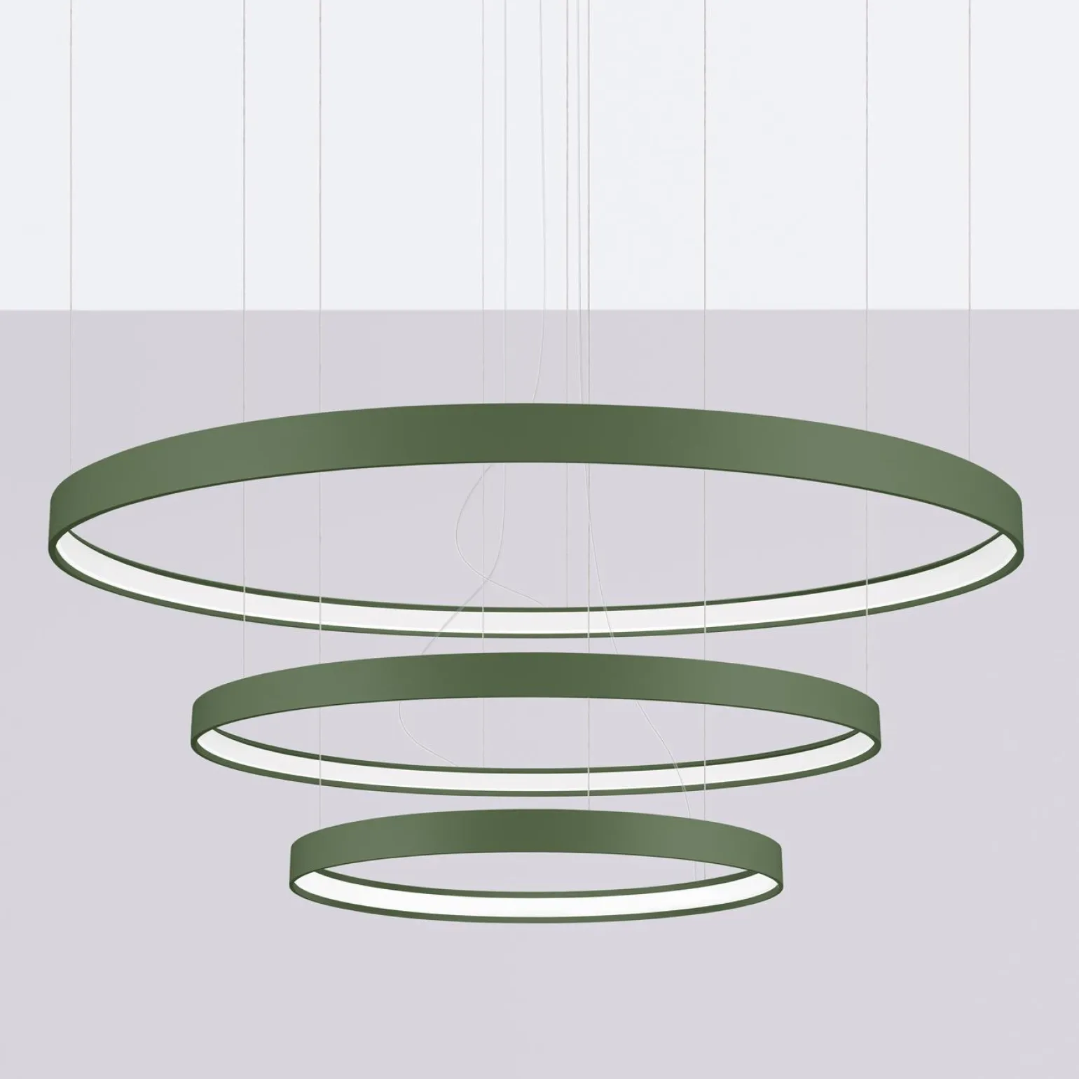 Żyrandol RIO 3 55/78/110 zielona oliwka LED 3000K (TH.380) - Thoro Lighting