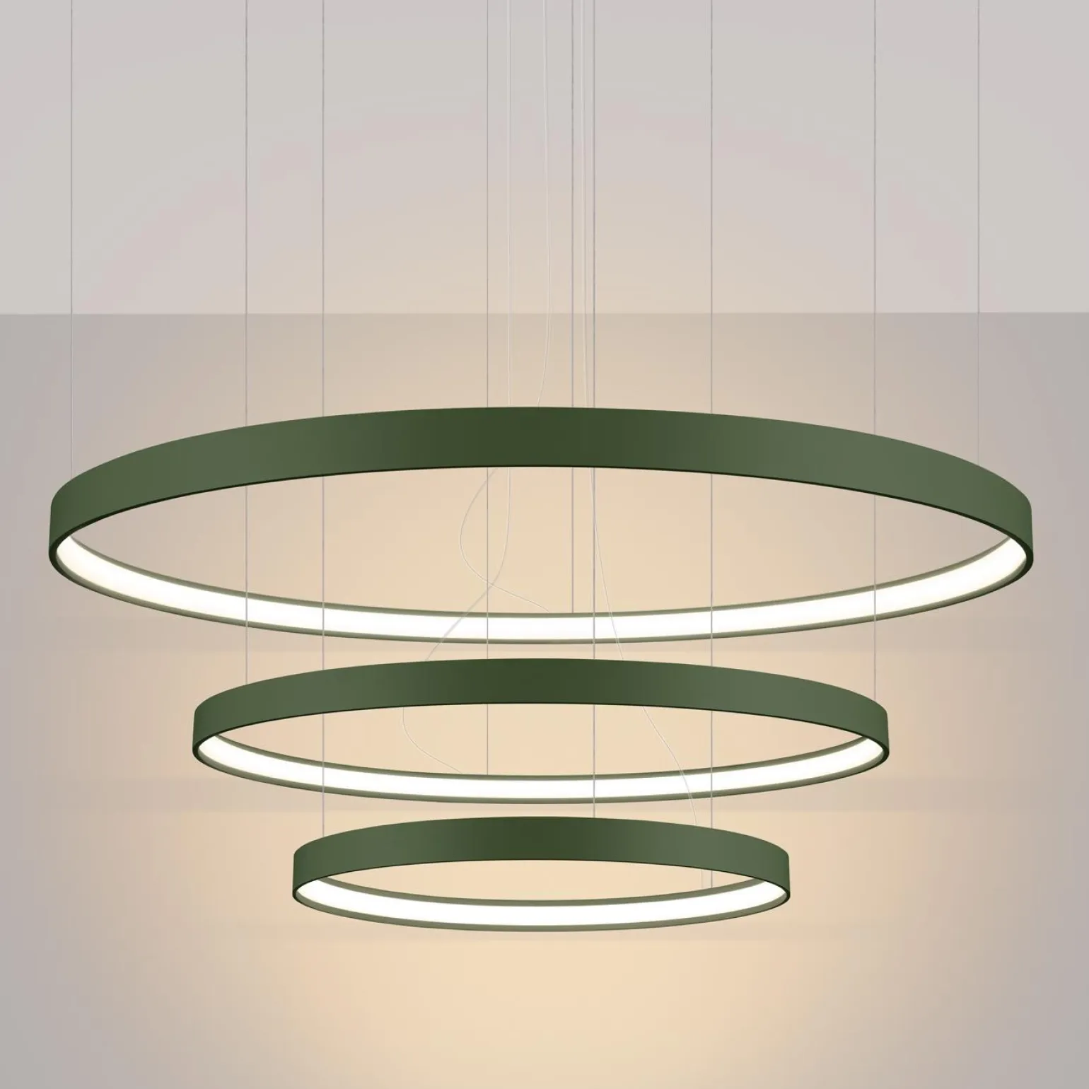 Żyrandol RIO 3 55/78/110 zielona oliwka LED 3000K (TH.380) - Thoro Lighting