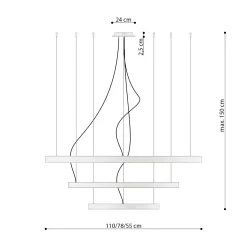 Żyrandol RIO 3 55/78/110 zielona oliwka LED 3000K (TH.380) - Thoro Lighting