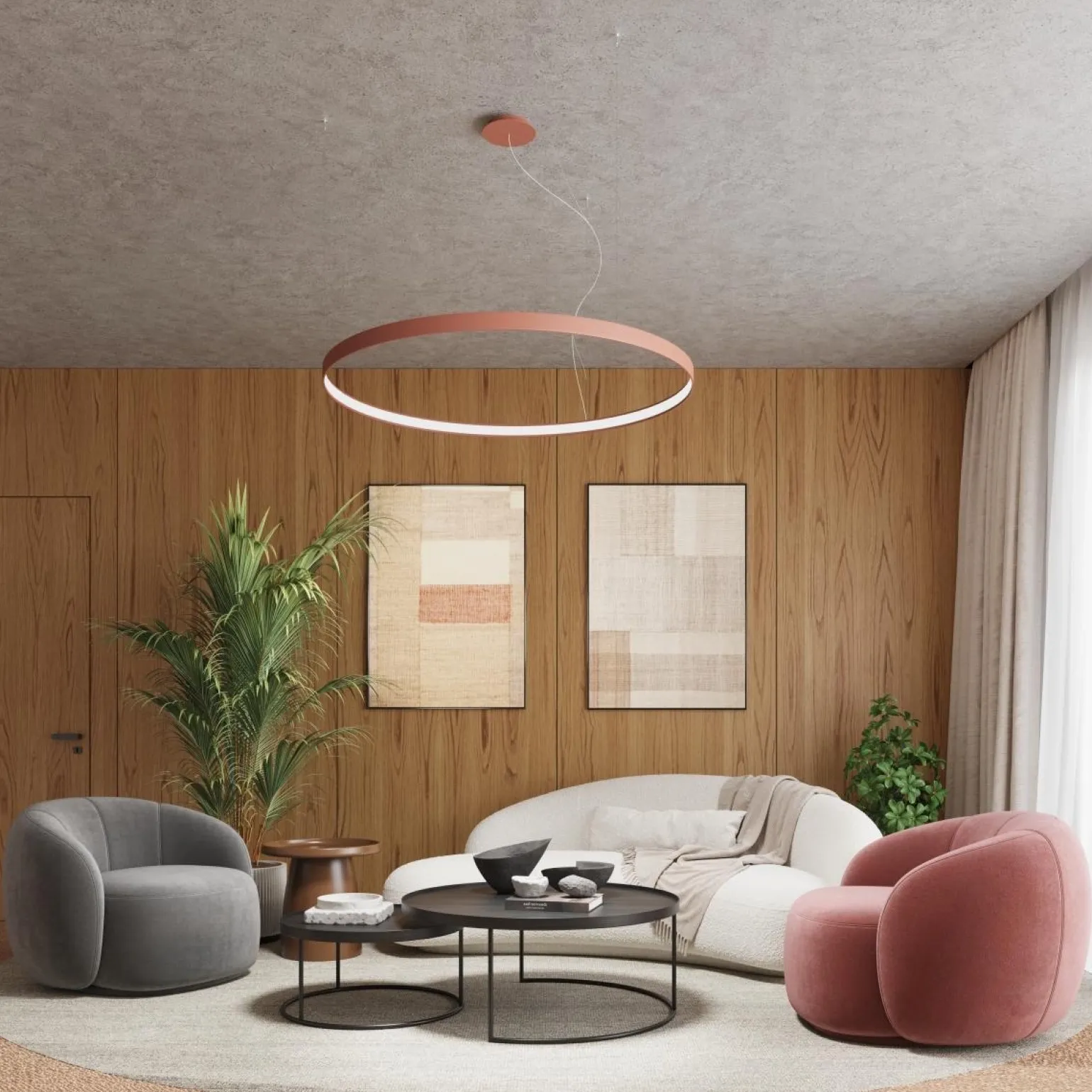 Żyrandol RIO 78 ochra czerwona LED 3000K (TH.396) - Thoro Lighting