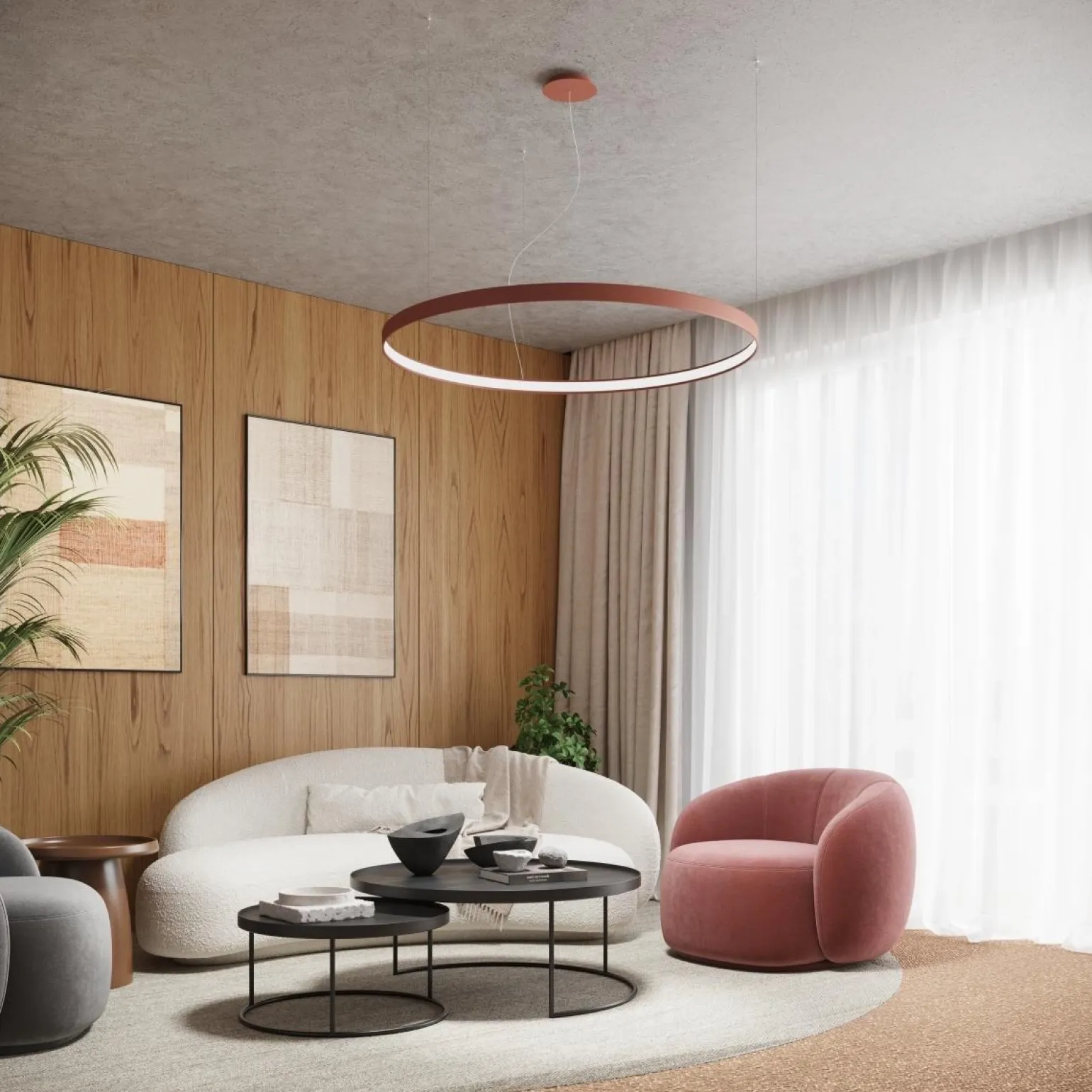 Żyrandol RIO 55 ochra czerwona LED 3000K (TH.395) - Thoro Lighting