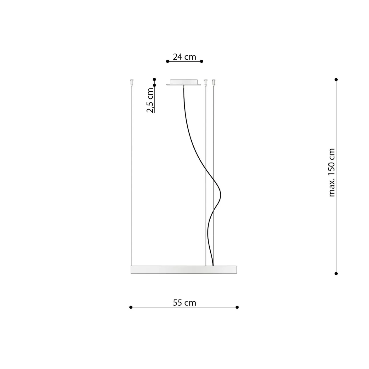 Żyrandol RIO 55 ochra czerwona LED 3000K (TH.395) - Thoro Lighting