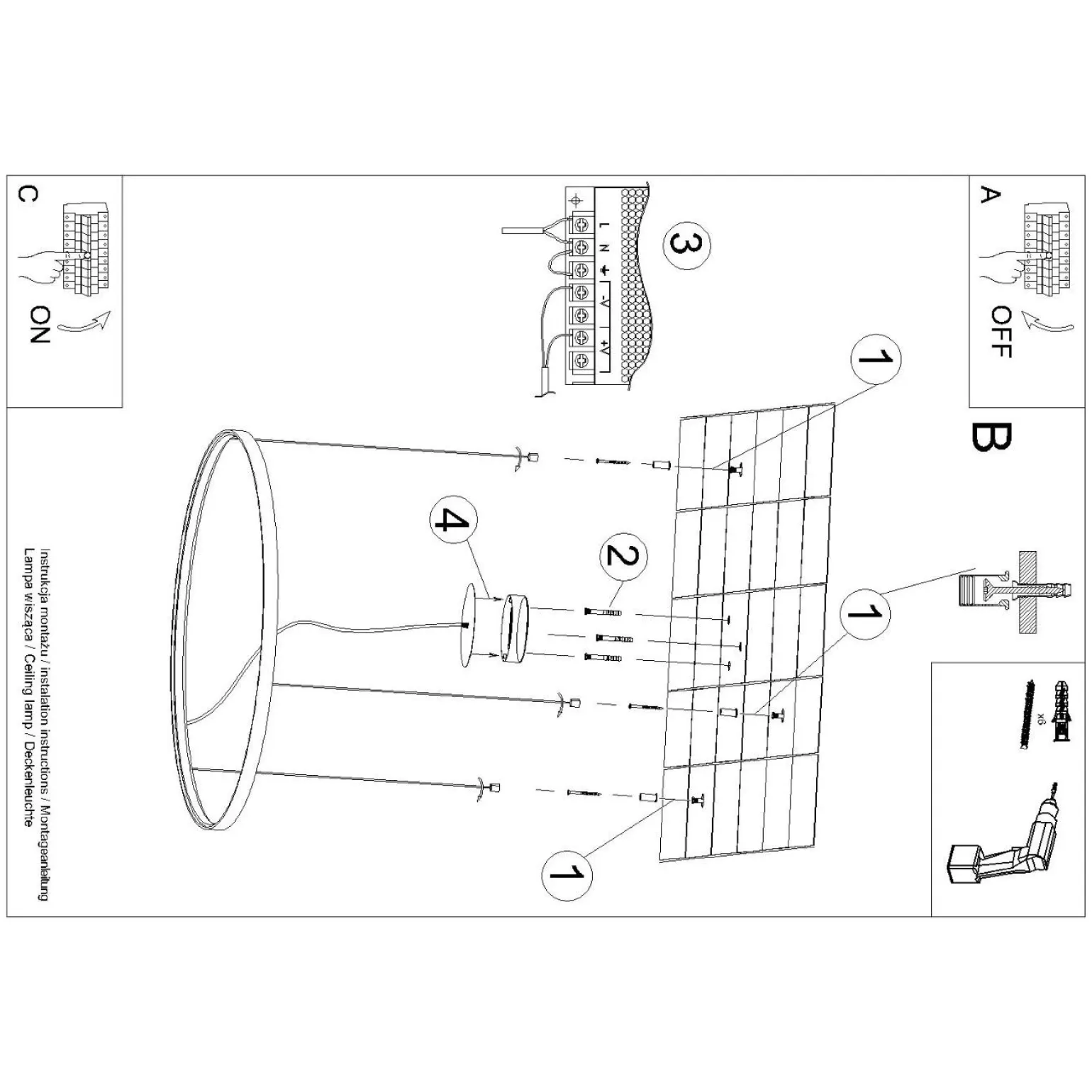 Żyrandol RIO 55 ochra czerwona LED 3000K (TH.395) - Thoro Lighting
