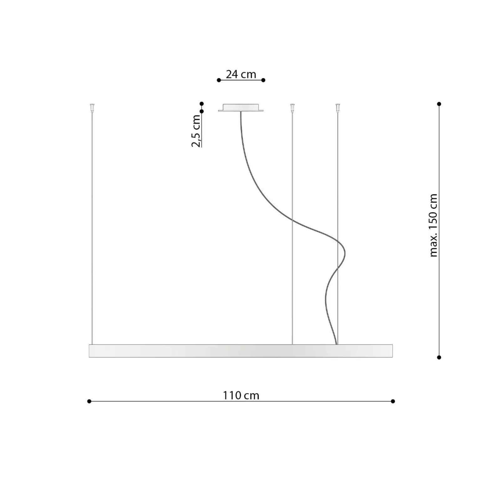 Żyrandol RIO 110 ochra czerwona LED 3000K (TH.397) - Thoro Lighting