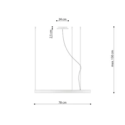 Żyrandol RIO 78 ochra czerwona LED 4000K (TH.399) - Thoro Lighting