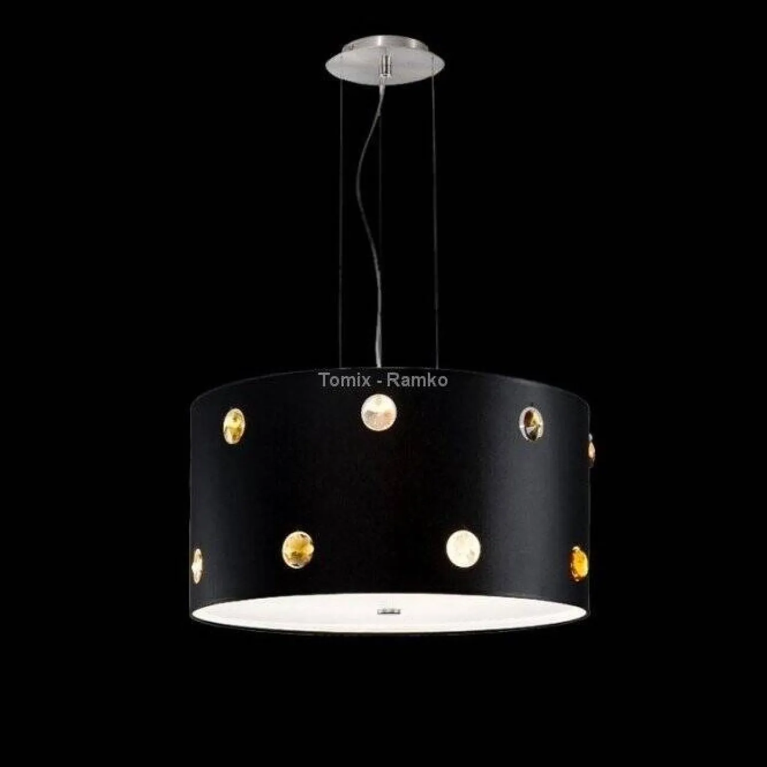 Żyrandol RONDO CRISTAL czarny (67239 Ramko) - żyrandol