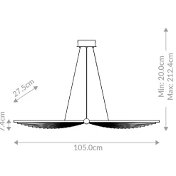 Żyrandol Seraph - Matowa czerń (QN-SERAPH-LP-L-BLK) - Quintiesse