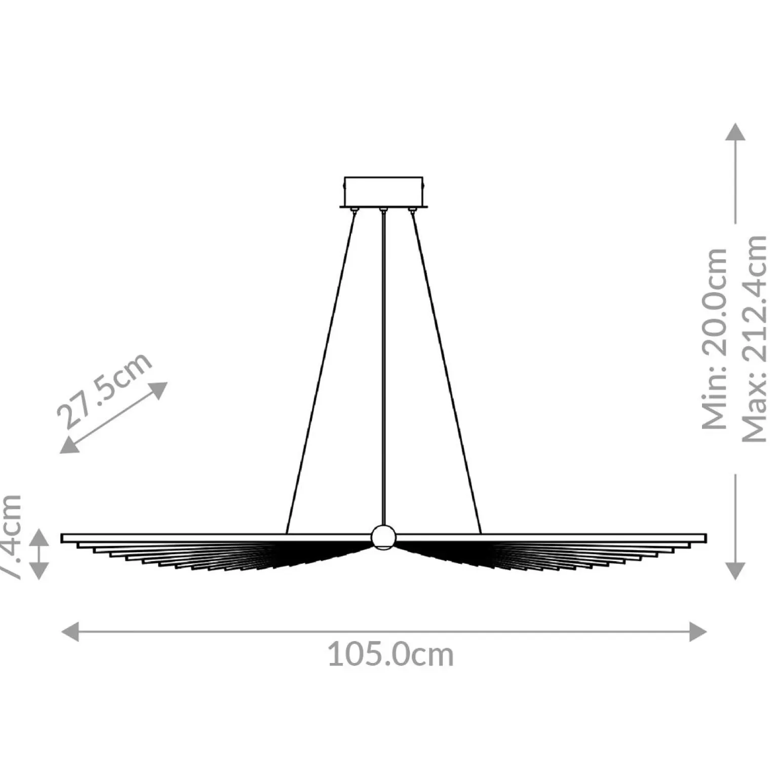 Żyrandol Seraph - Matowa czerń (QN-SERAPH-LP-L-BLK) - Quintiesse