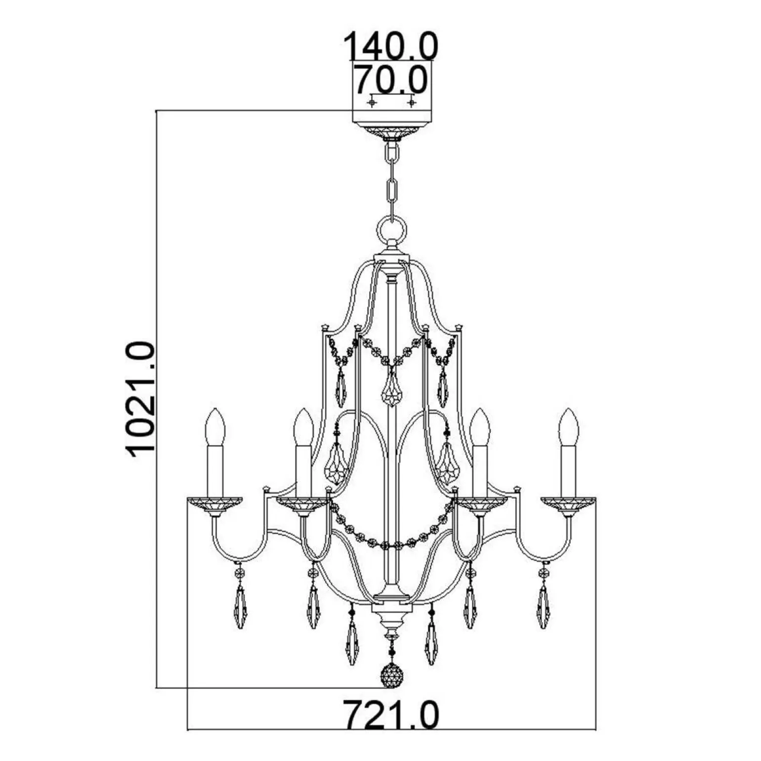 Żyrandol Valentina (FE-VALENTINA6) - Elstead Lighting