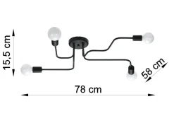 Żyrandol VECTOR 4 czarny (SL.1446) - Sollux Lighting