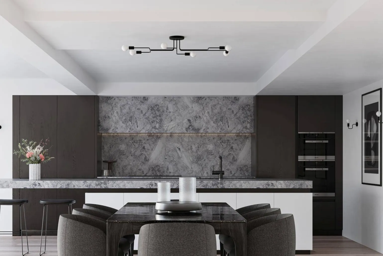 Żyrandol VECTOR 6 czarny (SL.1447) - Sollux Lighting