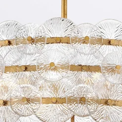 Żyrandol w stylu art Deco Rene - 6 źródeł światła - Przecierany mosiądz (QN-RENE-6P-DSB) - Quintiesse