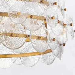 Żyrandol w stylu art Deco Rene - 6 źródeł światła - Przecierany mosiądz (QN-RENE-6P-DSB) - Quintiesse