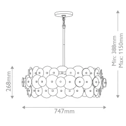 Żyrandol w stylu art Deco Rene - 6 źródeł światła - Przecierany mosiądz (QN-RENE-6P-DSB) - Quintiesse