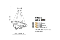 Żyrandol WHEEL 3 DIMM GOLD (AZ2918) - Azzardo