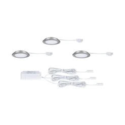 Zestaw opraw meblowych do wbudowania EBL SET 3x2,5W 3x180lm 3000K 12V żelazo szczotkowane / tworzywo sztuczne (PL93116) - PAULMANN