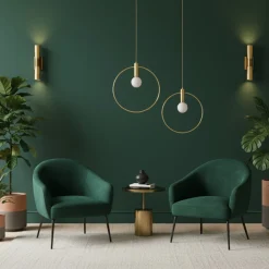 Złota lampa wisząca przy łóżku Bella 25 cm (DP0001A-250R) - Step into Design